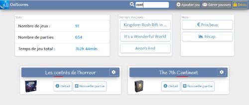 Recherche de jeu