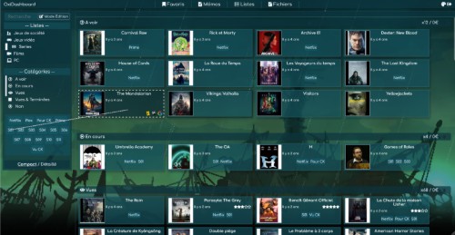 Exemple de liste des séries vues / à voir
