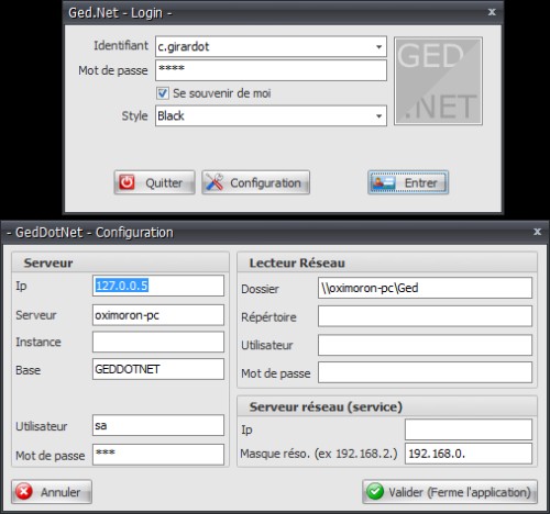 Connexion & Paramétrage