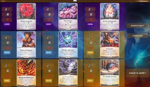 Bibliothèque de toutes les cartes du jeu