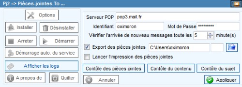 Options du comptes