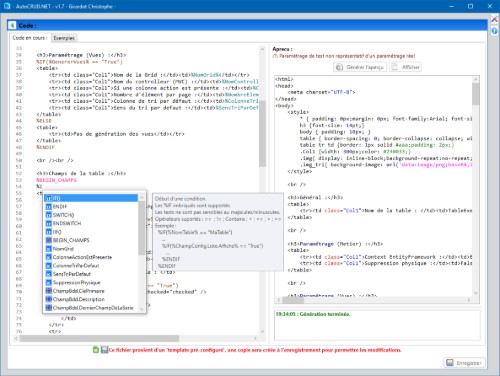 Perso. d'un script (C#)