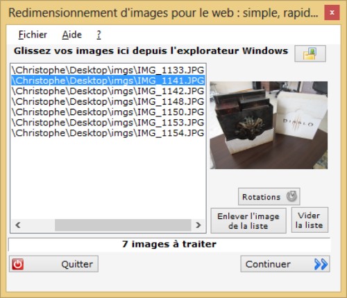 Etape 1 : Séléction des images
